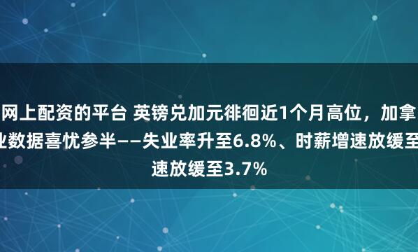 网上配资的平台 英镑兑加元徘徊近1个月高位，加拿大就业数据喜忧参半——失业率升至6.8%、时薪增速放缓至3.7%